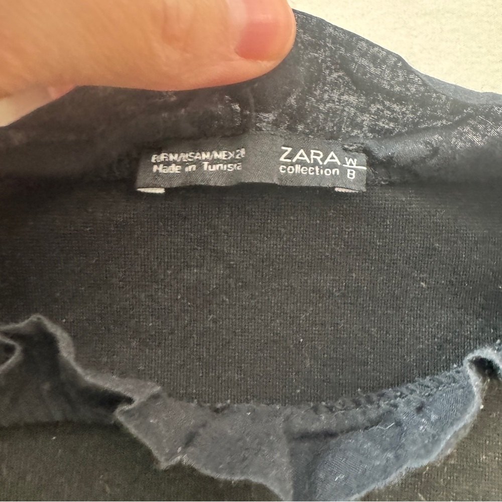 Zara Black 3/4 Sleeve Women's Top - Picture 3 of 5